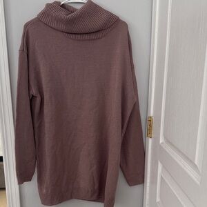 Women's Mauve Turtleneck Sweater dress